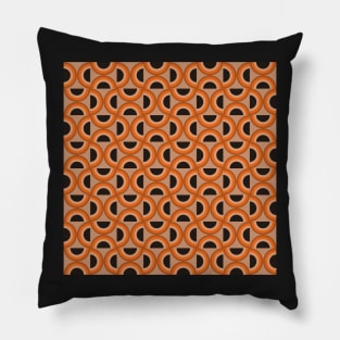 burnt orange half circle pattern Pillow