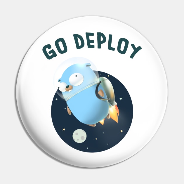 Golang Gopher Go Deploy Pin by clgtart