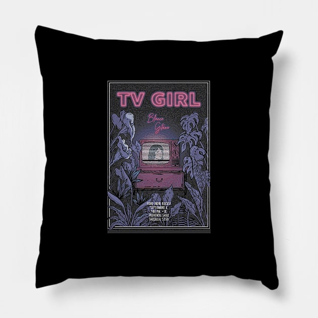 music tv girl Pillow by gibran hix