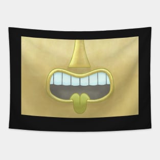 Beige Tiki Tongue Mask! Tapestry