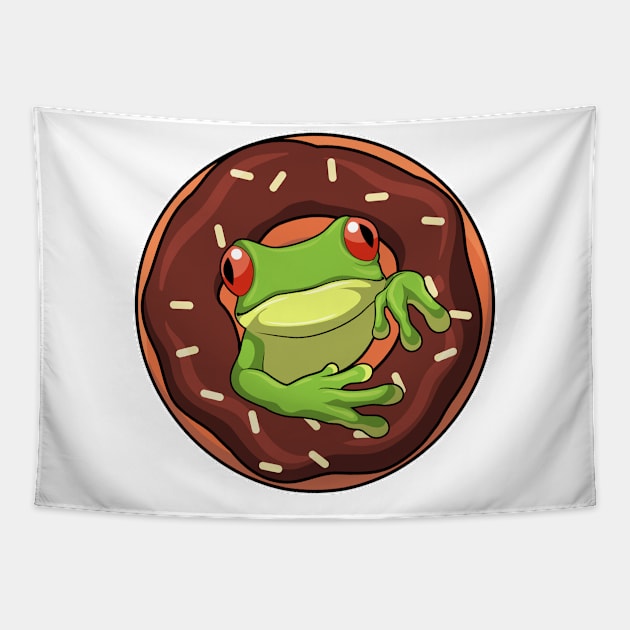 Frog with Donut Tapestry by Markus Schnabel