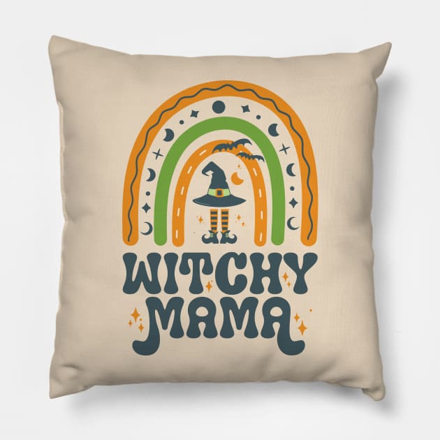 Witchy Mama Mom Halloween Pillow by Fitastic