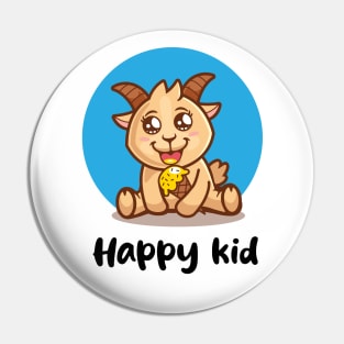 Happy kid funny goat (on light colors) Pin