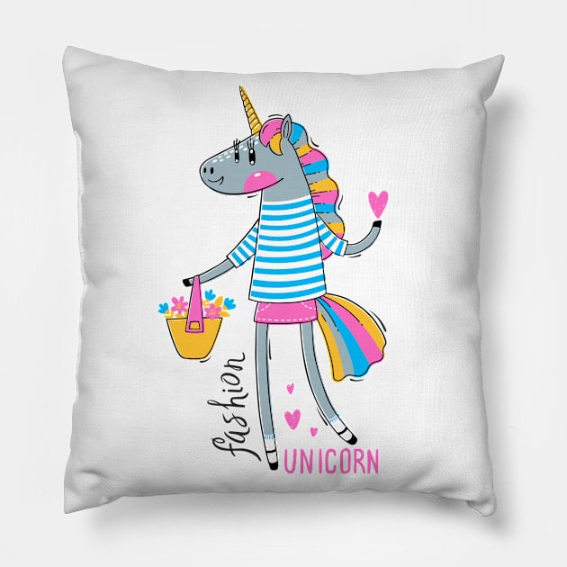 Unicorn Fashion Pillow by Mako Design 