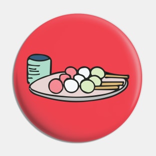 Traditional Japanese food - Dango Drawing Pin