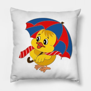 Cute Baby chick with umbrella, happy Easter chicken, my first Easter, face mask for kids Pillow