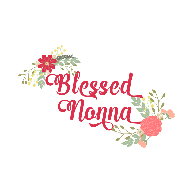 Blessed Nonna Floral Christian Grandma Gift by g14u