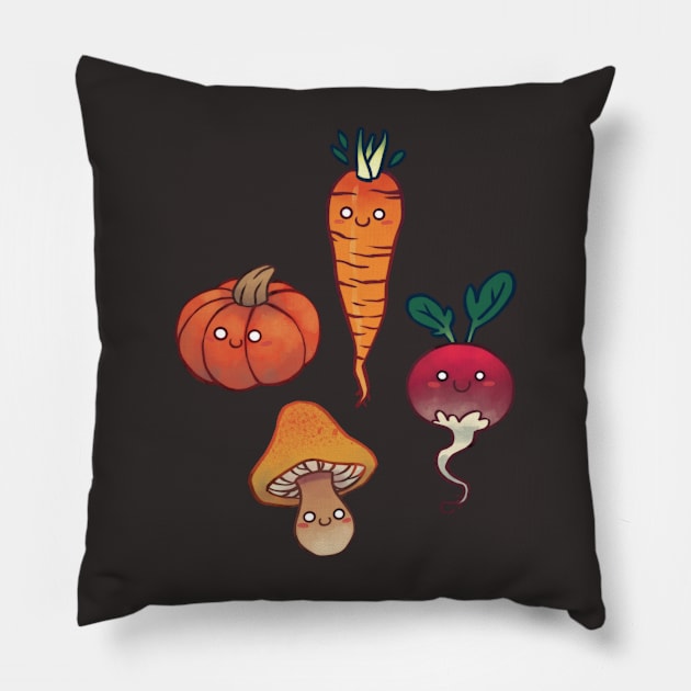 Happy veggies Pillow by TiluneChacon