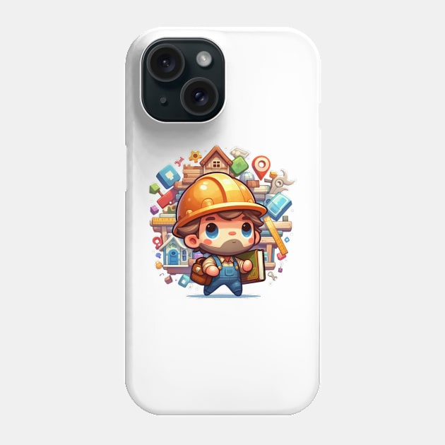 Cute Builder Phone Case by Dmytro