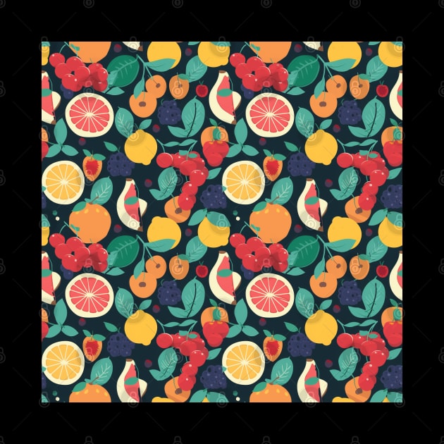 Colorful Fruit Motif in Seamless Pattern V1 by Family journey with God