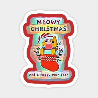 Meowy Christmas (and a Happy Purr Year) Magnet