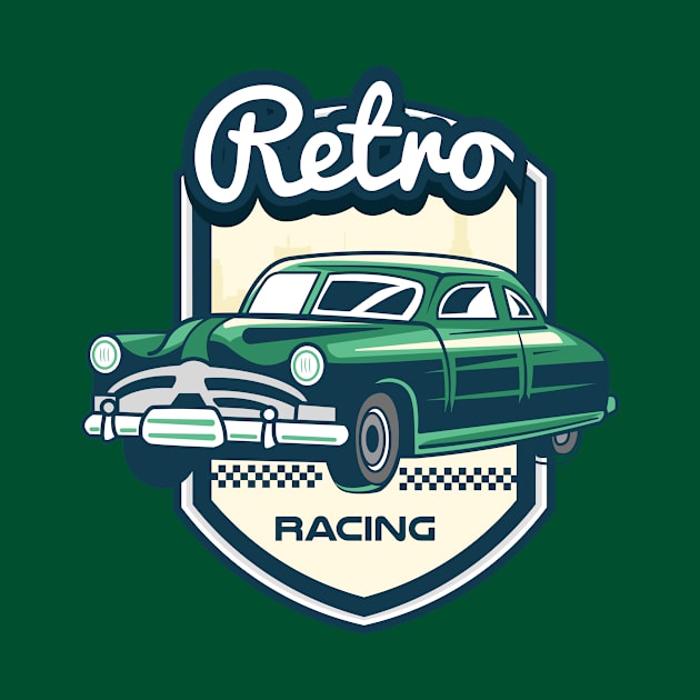 Retro Racing Car Badge by Harrisaputra