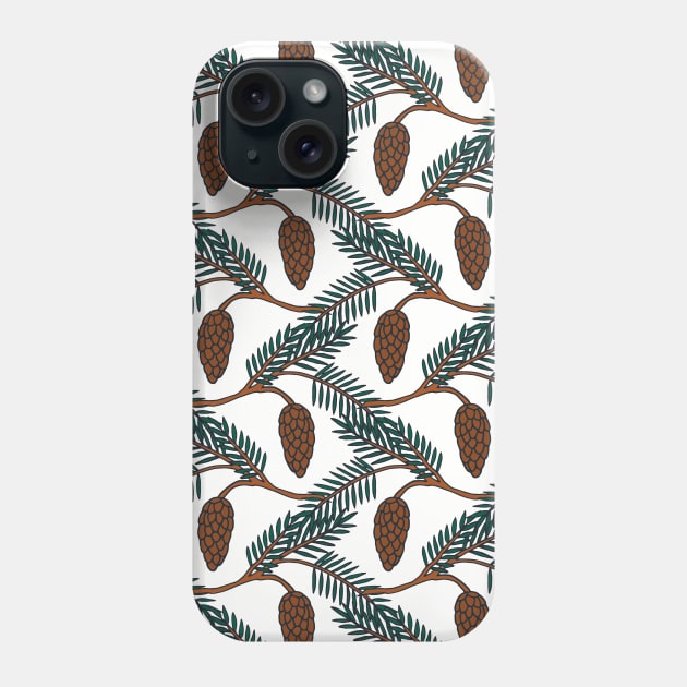 Pine Cone | Pine Tree Pattern | Forest Pattern Phone Case by HLeslie Design