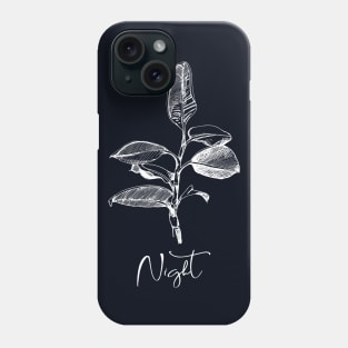 Night. Graphic image of ficus for designs. Phone Case