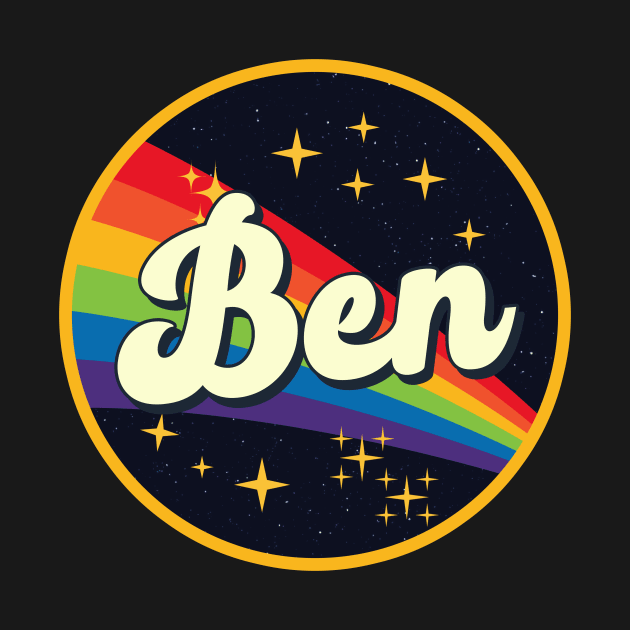 Ben // Rainbow In Space Vintage Style by LMW Art