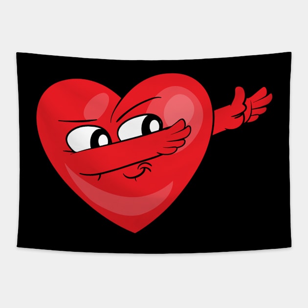 Valentine's Day Dabbing Dab Heart Tapestry by valentinesday