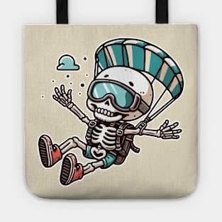 Funny skeleton Skydiving Tote