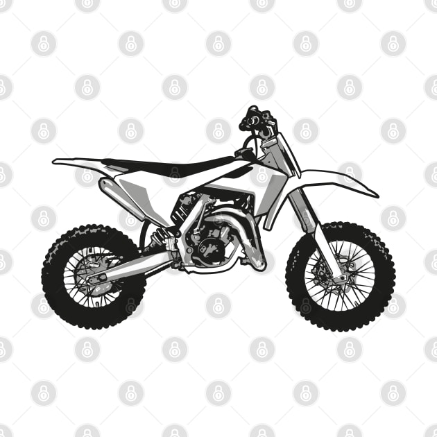 Motocross // print // black white and grey motorcycle by SelmaCardoso