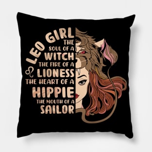 Zodiac Leo Girl Pillow