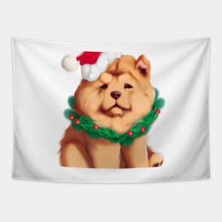 Cute Chow Chow Drawing Tapestry