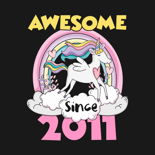 Cute Awesome Unicorn 2011 Funny Gift Pink by saugiohoc994