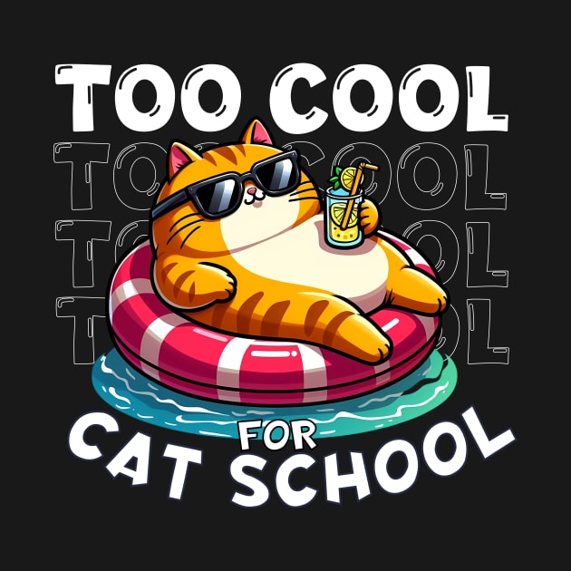 Too Cool for Cat School 😎 Chill Beach Cat by Critter Chaos