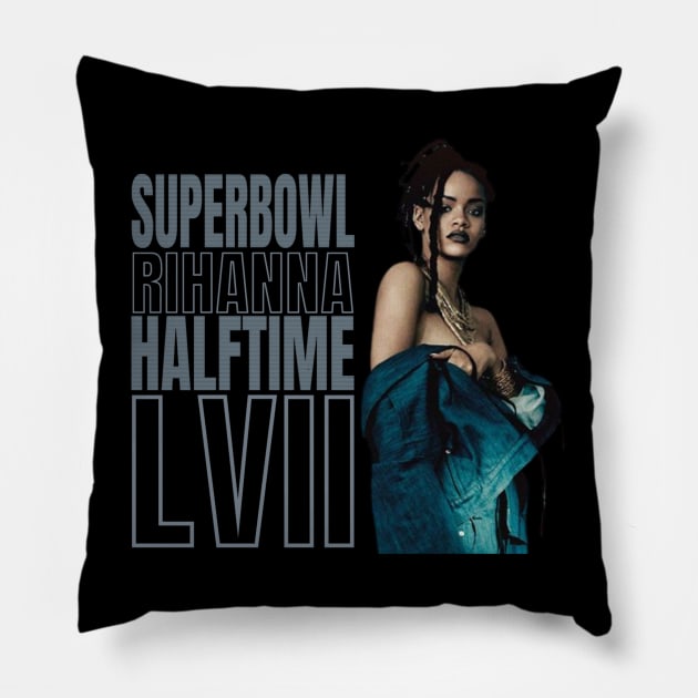 Superbowl Rihanna Halftime Show Inspired 2023 T-Shirt Pillow by Herky