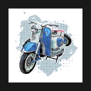 Motorcycle in blue T-Shirt