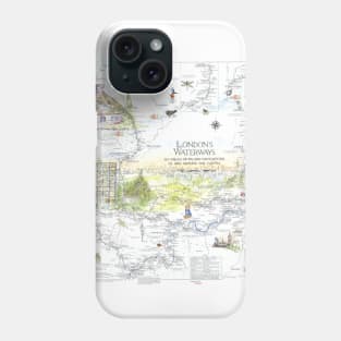 London Waterways Map Phone Case