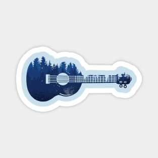 Ukulele forest silhouette Magnet