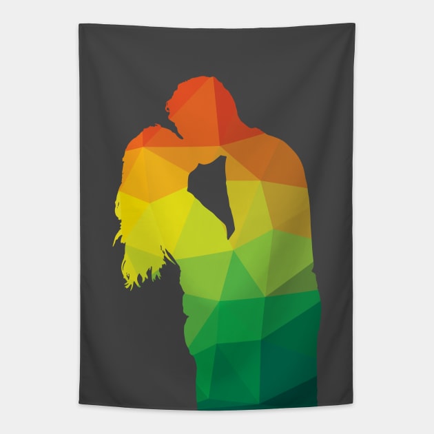 Couple Kissing Silhouette Tapestry by MonkeyBusiness