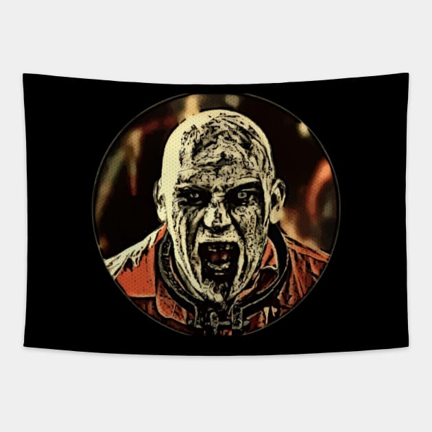 Bloody zombie drawing artwork Tapestry by Guntah