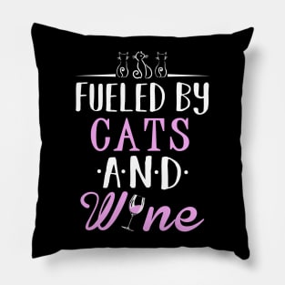 Fueled by Cats and Wine Pillow