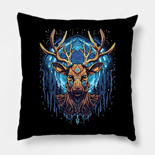 DMT Art Psychedelic Reindeer Pillow