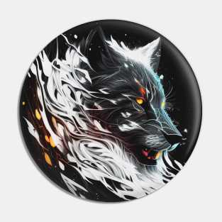 Wolf Portrait Animal Painting Dark Character Wildlife Adventure Pin