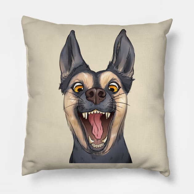 Cute surprised puppy Pillow by DogsandCats