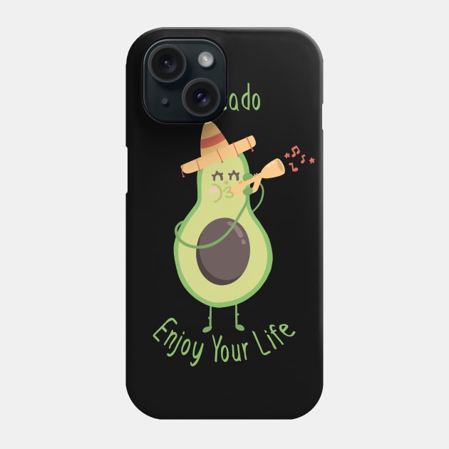 Avocado Enjoy Your Life Phone Case by Royal7Arts