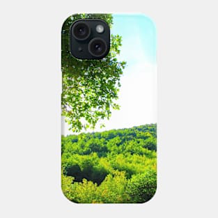 View on the road to the Lame Rosse at the Sibillini and a tree Phone Case