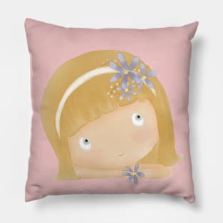 Daydreamer Watercolor Flower Girl Pillow