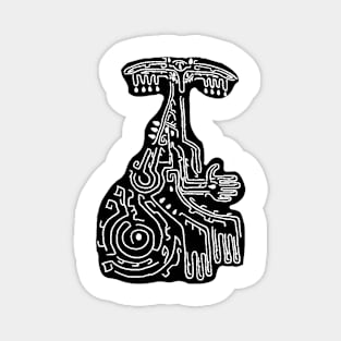 White on Black Rauru Geoglyph (Totk) Magnet