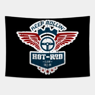 Hotrod Club badge with wings Tapestry