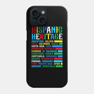 Hispanic Heritage Month National Latino Countries Flag Phone Case