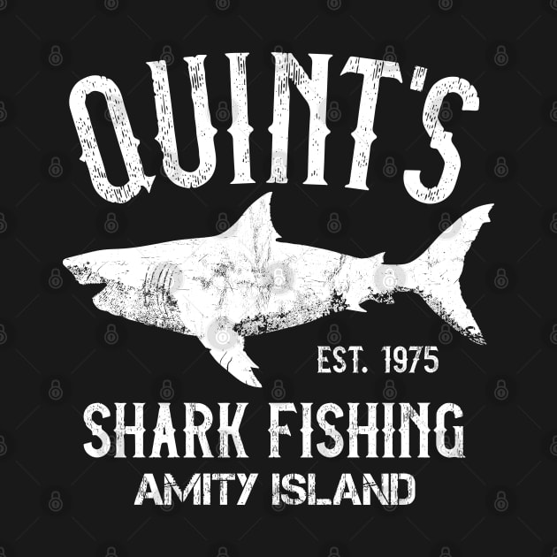 Quint's Shark Fishing - Amity Island 1975 Vintage T-Shirt by IncognitoMode