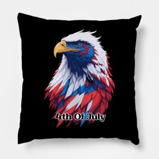 4th of July American Eagle Red White and Blue Pillow