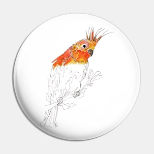 Tropical orange parrot Pin