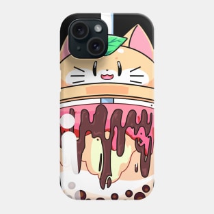 Cat Strawberry boba Phone Case