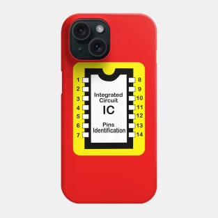 integrated circuit IC pin identification sticker for electronics electrical engineering students and electricians Phone Case