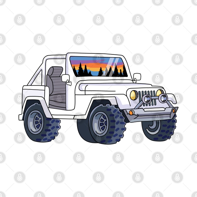Aesthetic White Jeep by SuperrSunday