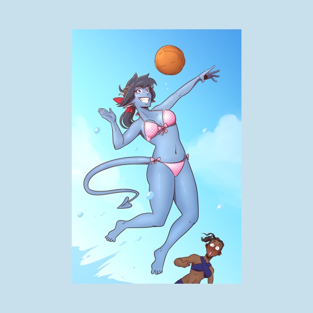 Blue Tiefling Volleyball by Viktormon