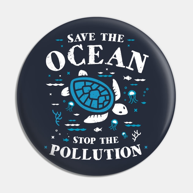 Save The Ocean Stop The Pollution Turtle Pin by bangtees